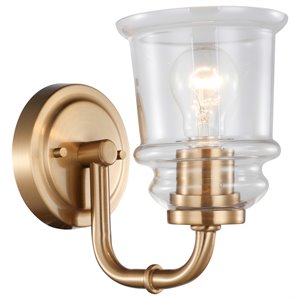 Woodbridge Lighting Elliot 19551 1-Light Transitional Metal Bath in Brass