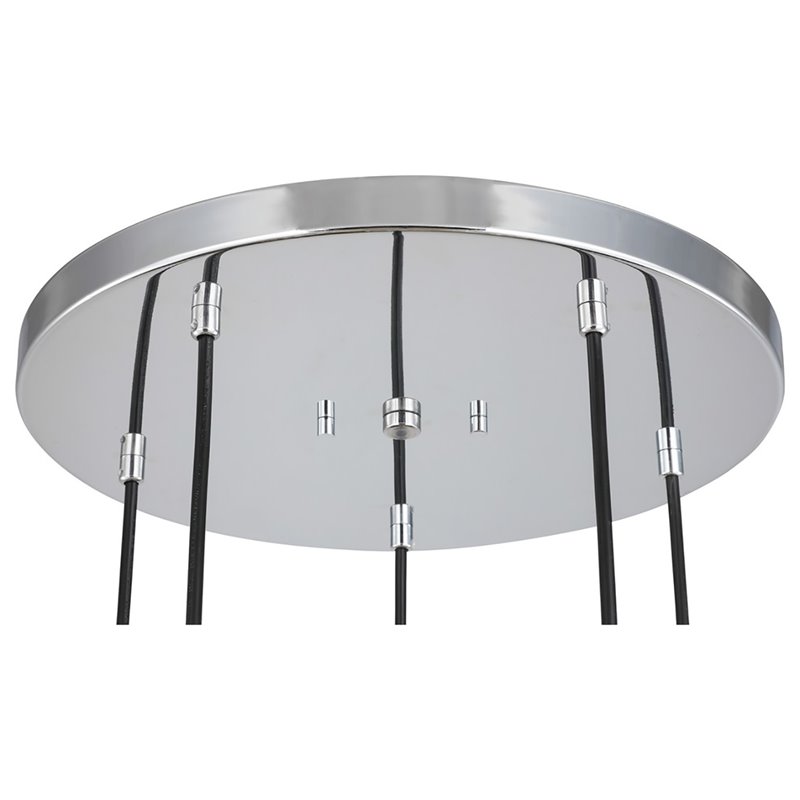 Woodbridge Lighting Regent Park 5-Light Swizzle Glass Pendant in Chrome