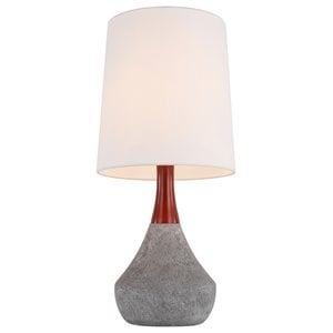 Woodbridge Lighting Carson Traditional Cement/Fabric Table Lamp in Gray