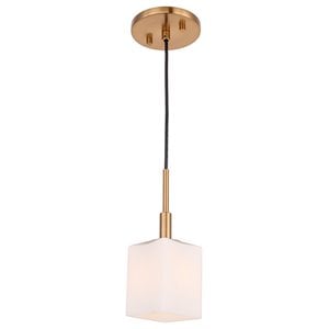 Woodbridge Lighting Langston 1-Light Metal Steel Mini Pendant in Brass
