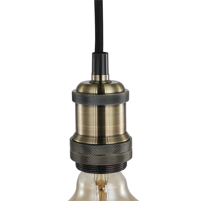Woodbridge Lighting Fulton Metal Mini-Pendant with Vintage Bulb in Brass