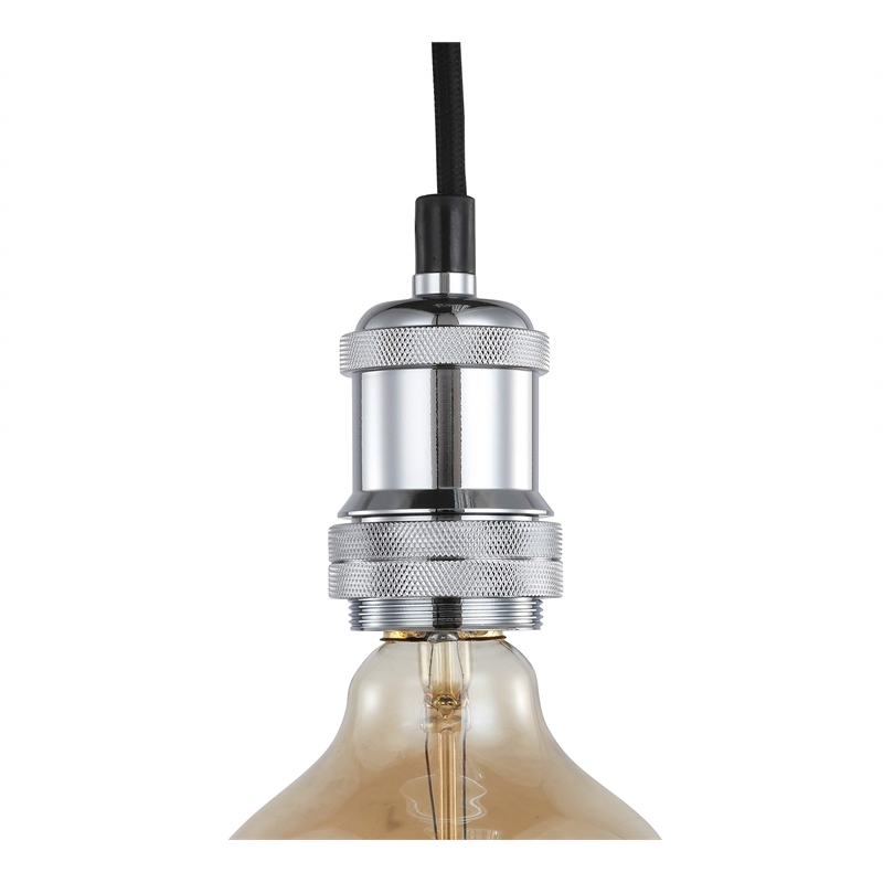 Woodbridge Lighting Fulton Metal Mini-Pendant with Vintage G125 Bulb in Chrome