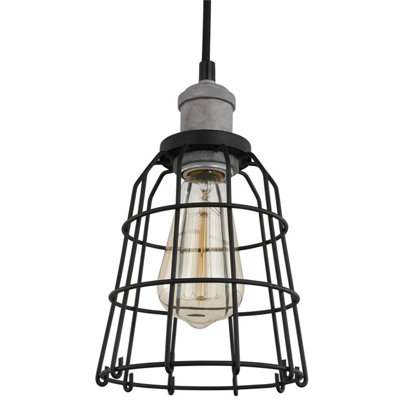 Woodbridge Lighting Fulton Wire Cage Metal Mini-Pendant in Gray/Black