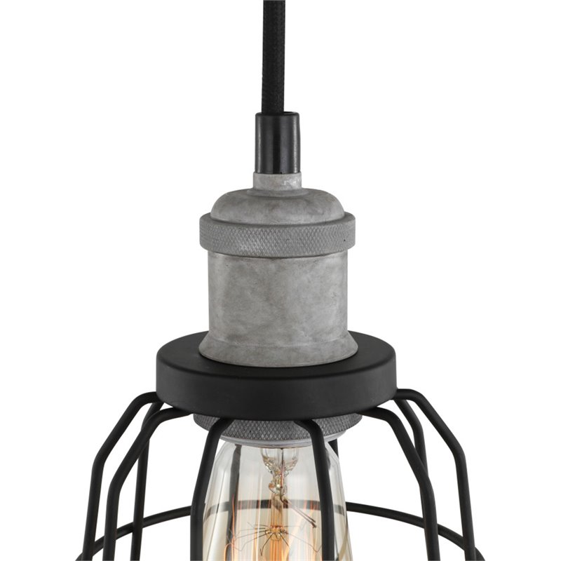 Woodbridge Lighting Fulton Wire Cage Metal Mini-Pendant in Gray/Black