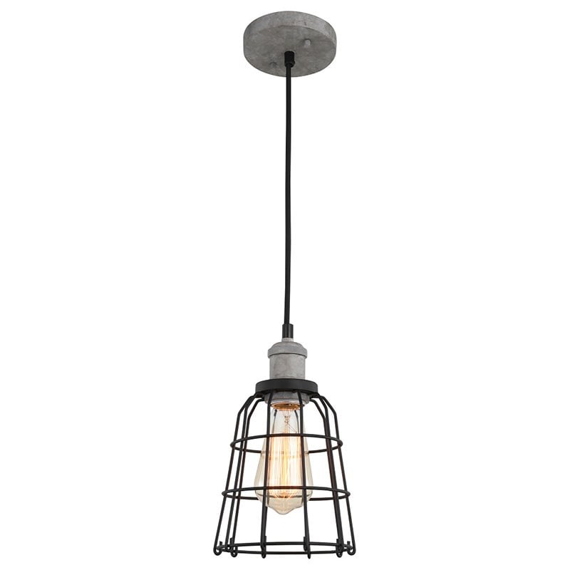 Woodbridge Lighting Fulton Wire Cage Metal Mini-Pendant in Gray/Black