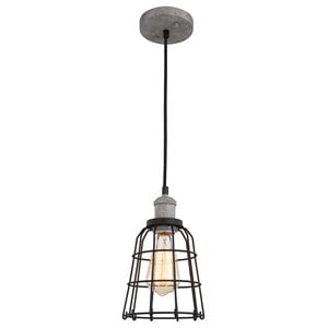 Woodbridge Lighting Fulton Wire Cage Metal Mini-Pendant in Gray/Black