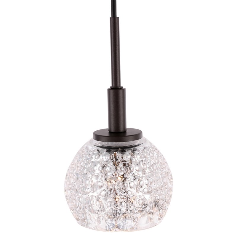 Woodbridge Lighting Elise 1-Light Mercury Glass & Steel Mini Pendant in Bronze