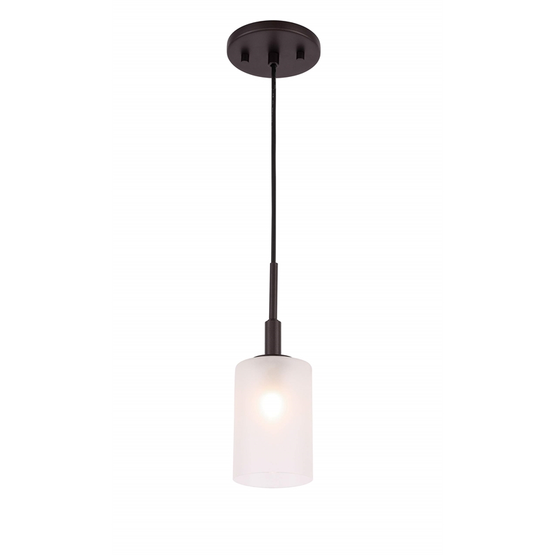 Woodbridge Lighting Elise 1-Light Opal Glass & Steel Mini Pendant in Bronze