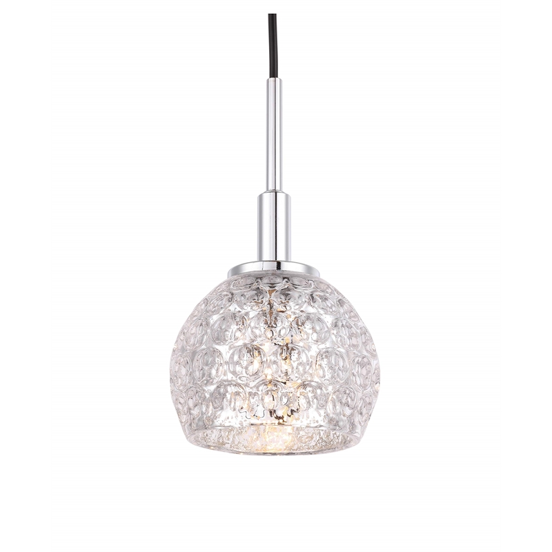 Woodbridge Lighting Elise 1-Light Mercury Glass & Steel Mini Pendant in Chrome