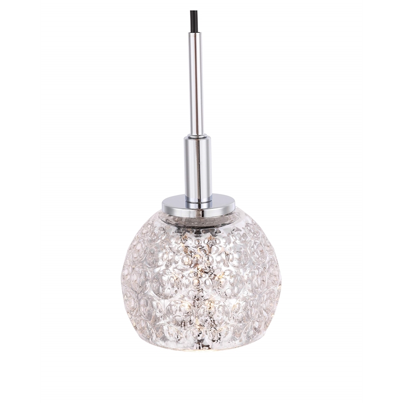 Woodbridge Lighting Elise 1-Light Mercury Glass & Steel Mini Pendant in Chrome