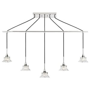 Woodbridge Lighting Christina 5-Light Metal Steel Linear Pendant in Chrome