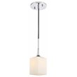 Woodbridge Lighting Chelsea 1-Light Glass & Steel Mini Pendant in Chrome