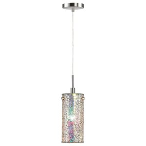 Woodbridge Lighting Tube Eclipse 1-Light Metal Mini Pendant in Nickel