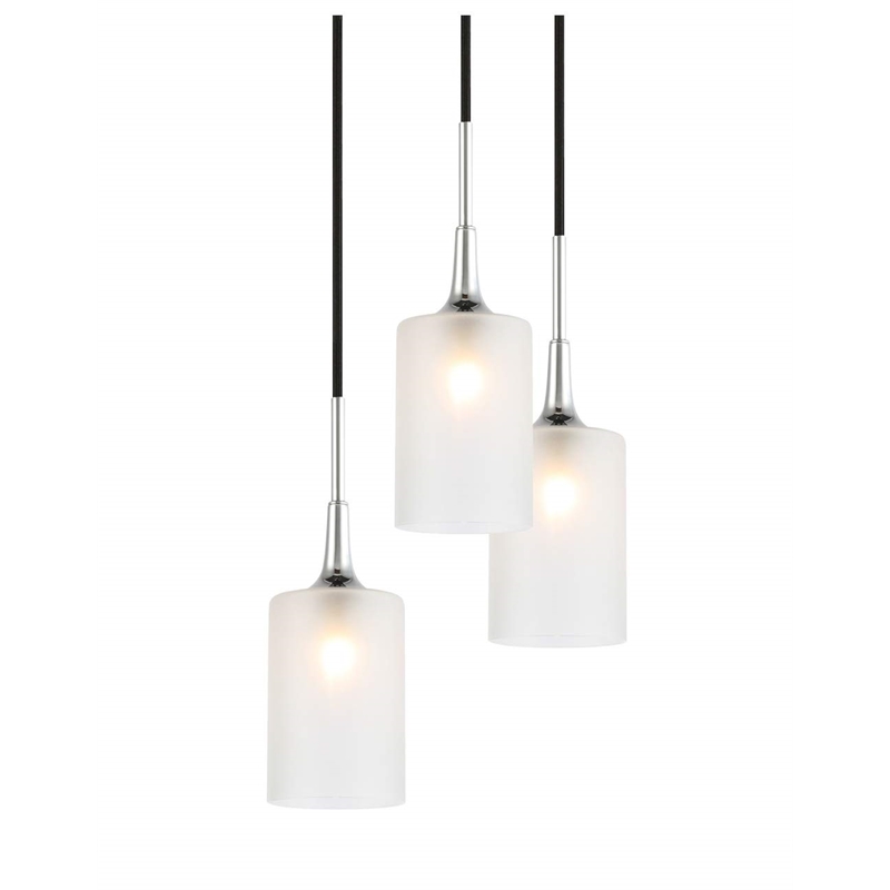 Woodbridge Lighting Chelsea 5-Light Opal Glass Cluster Pendant in Chrome/Bronze