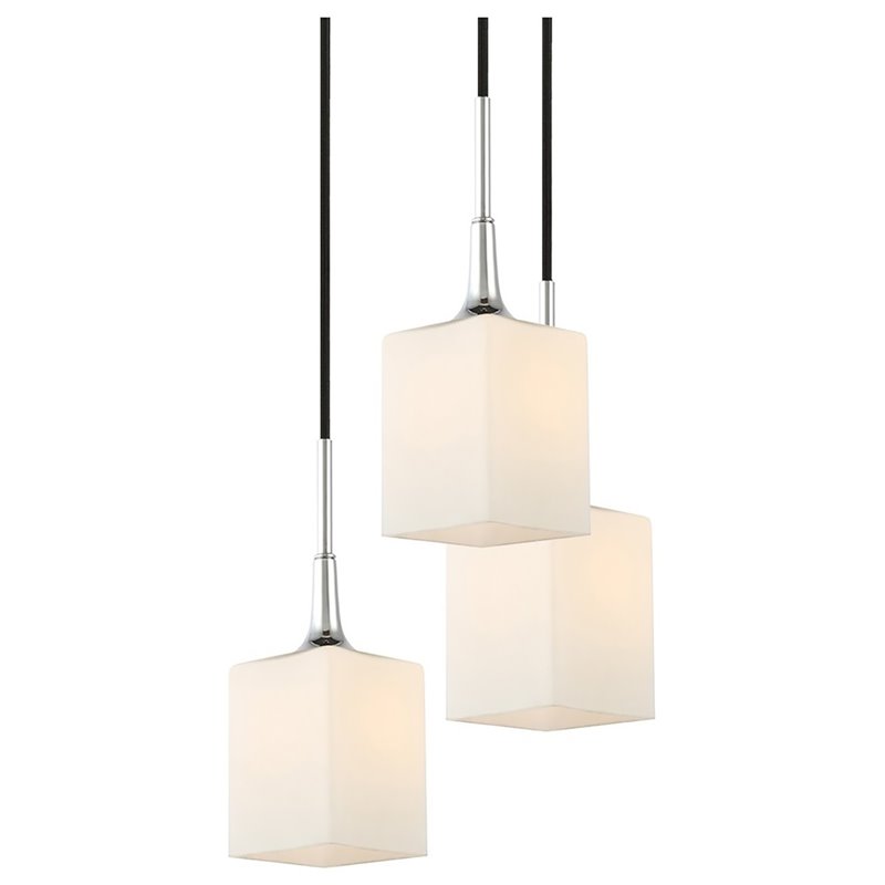 Woodbridge Lighting Chelsea 5-Light Glass & Steel Cluster Pendant in Chrome
