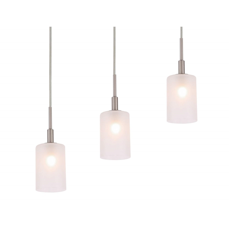 Woodbridge Lighting Elise 5-Light Opal Glass Linear Pendant in Satin Nickel