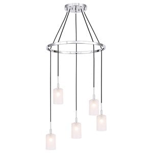 Woodbridge Lighting Elise 5-Light Opal Glass & Steel Chandelier in Chrome