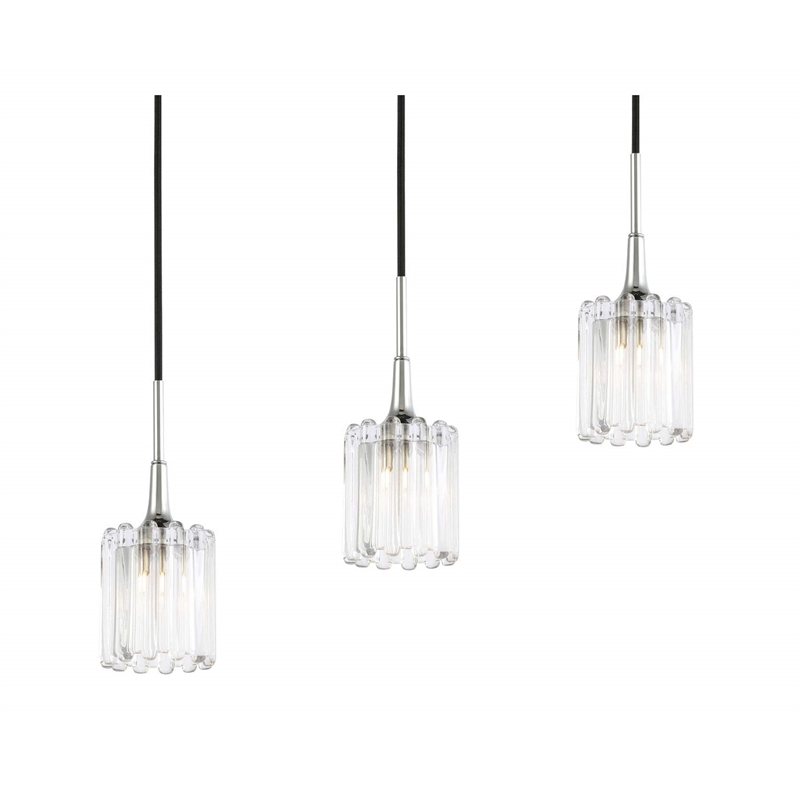 Woodbridge Lighting Regent Park 5-Light Swizzle Glass Linear Pendant in Chrome
