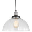 Woodbridge Lighting Fulton Dome Metal Mini Pendant with ST75 Bulb in Gray/Clear