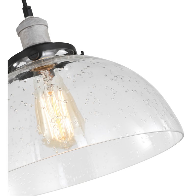 Woodbridge Lighting Fulton Dome Metal Mini Pendant with ST75 Bulb in Gray/Clear