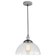Woodbridge Lighting Fulton Dome Metal Mini Pendant with ST75 Bulb in Gray/Clear