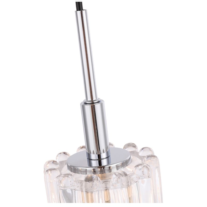 Woodbridge Lighting Candice 1-Light Glass Mini-Pendant in Swizzle/Chrome