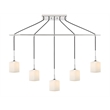 Woodbridge Lighting Chelsea 5Lt Square Linear Pendant in Chrome/Opal