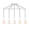 Woodbridge Lighting Chelsea 5Lt Square Linear Pendant in Chrome/Opal