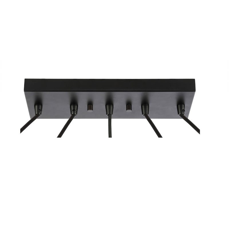 Woodbridge Lighting Chelsea 5Lt Square Linear Pendant in Chrome/Bronze/Opal