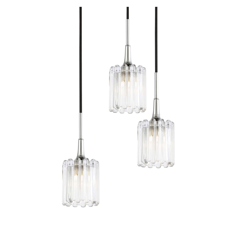 Woodbridge Lighting Regent Park 5Lt Glass Chandelier in Chrome/Bronze/Swizzle