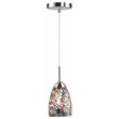 Woodbridge Lighting Venezia 1-Light Glass Mini-Pendant in Nickel/Multi-Color
