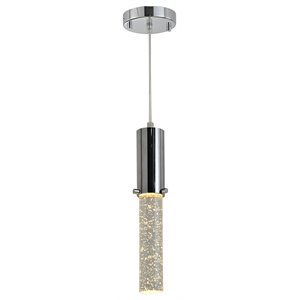 Woodbridge Lighting Pixie 1-Light Steel and Glass LED Pendant in Chrome