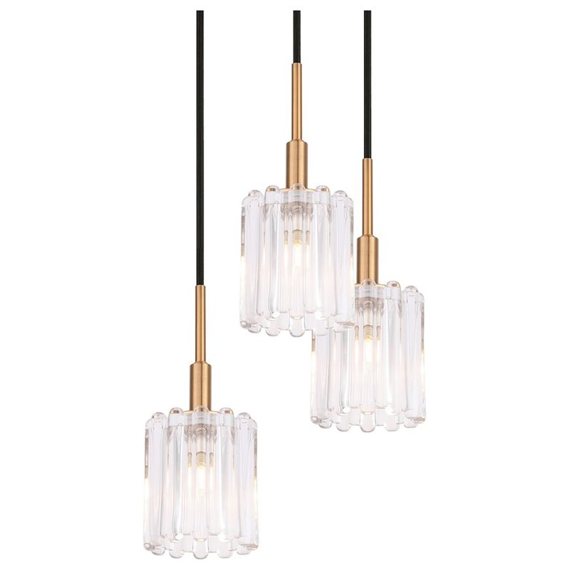 Woodbridge Lighting Candice 5-Light Glass Cluster Pendant in Swizzle/Chrome