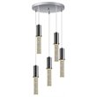 Woodbridge Lighting Pixie 5-Light Steel and Glass LED Pendant in Chrome