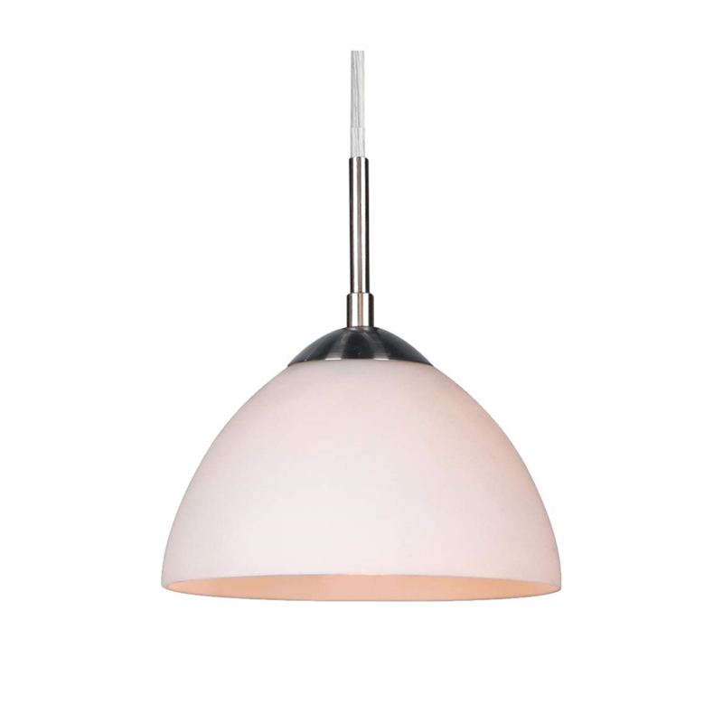 Woodbridge Lighting Alexis 5-Light Glass Linear Pendant in Nickel/Opal