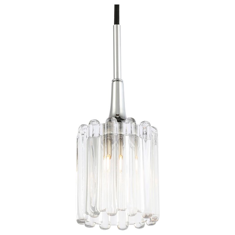 Woodbridge Lighting Regent Park 1Lt Glass Halogen Pendant in Chrome/Bronze