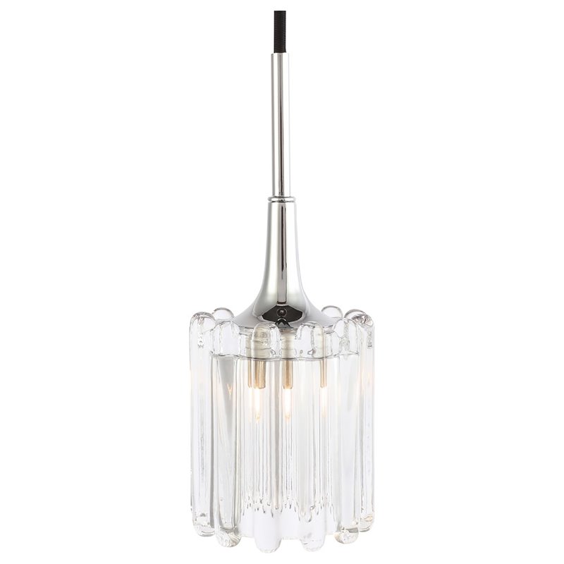 Woodbridge Lighting Regent Park 1Lt Glass Halogen Pendant in Chrome/Bronze
