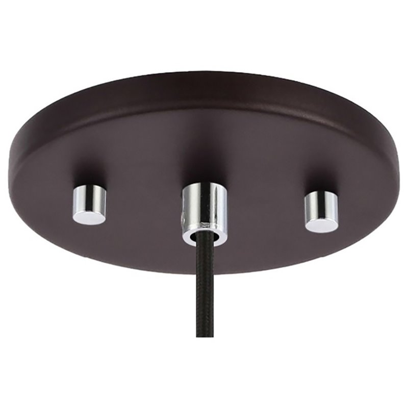 Woodbridge Lighting Regent Park 1Lt Glass Halogen Pendant in Chrome/Bronze