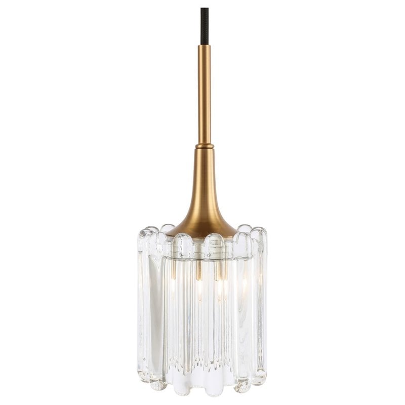Woodbridge Lighting Regent Park 3Lt Glass Pendant in Brass/Bronze/Swizzle