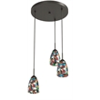 Woodbridge Lighting Venezia 3-Light Glass Cluster Pendant in Bronze/Multi-Color