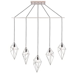 Woodbridge Lighting Lanning 5-Light Metal Linear Pendant in Nickel