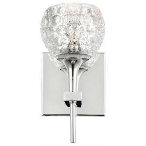 Woodbridge Lighting Bristol 1-Light Glass Bath/Wall Light in Chrome/Mercury