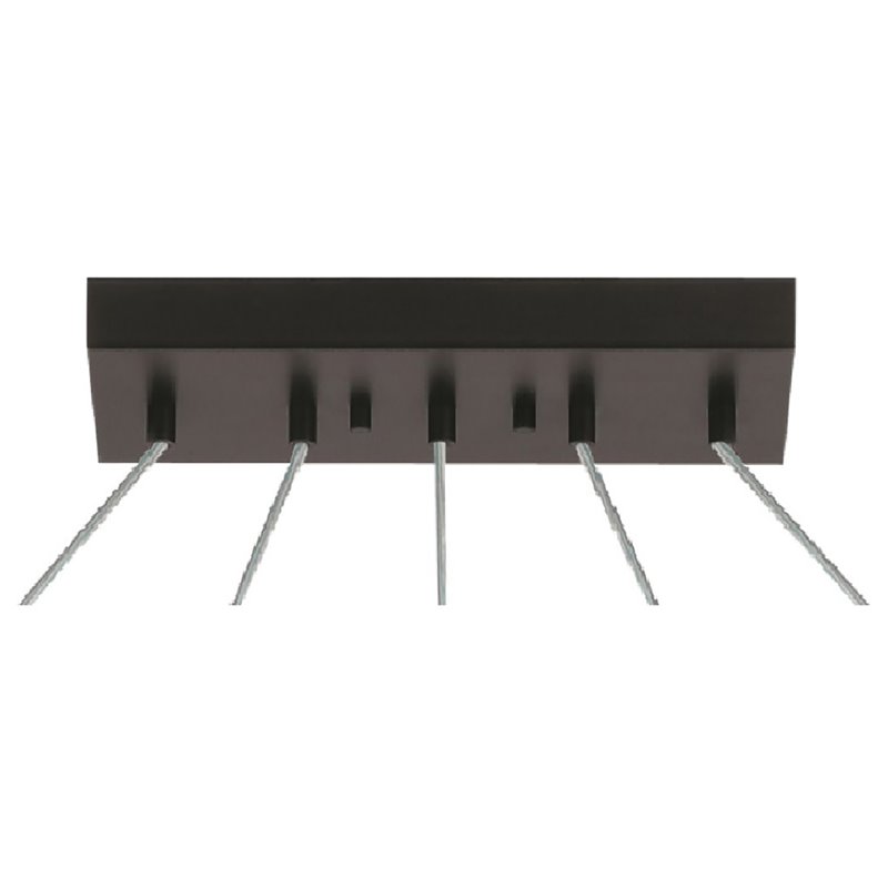 Woodbridge Lighting Austin 5-Light Glass Linear Pendant in Chrome/Bronze/Clear