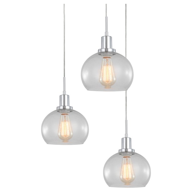Woodbridge Lighting Austin 5-Light Glass Chandelier in Chrome/Bronze/Clear Seedy