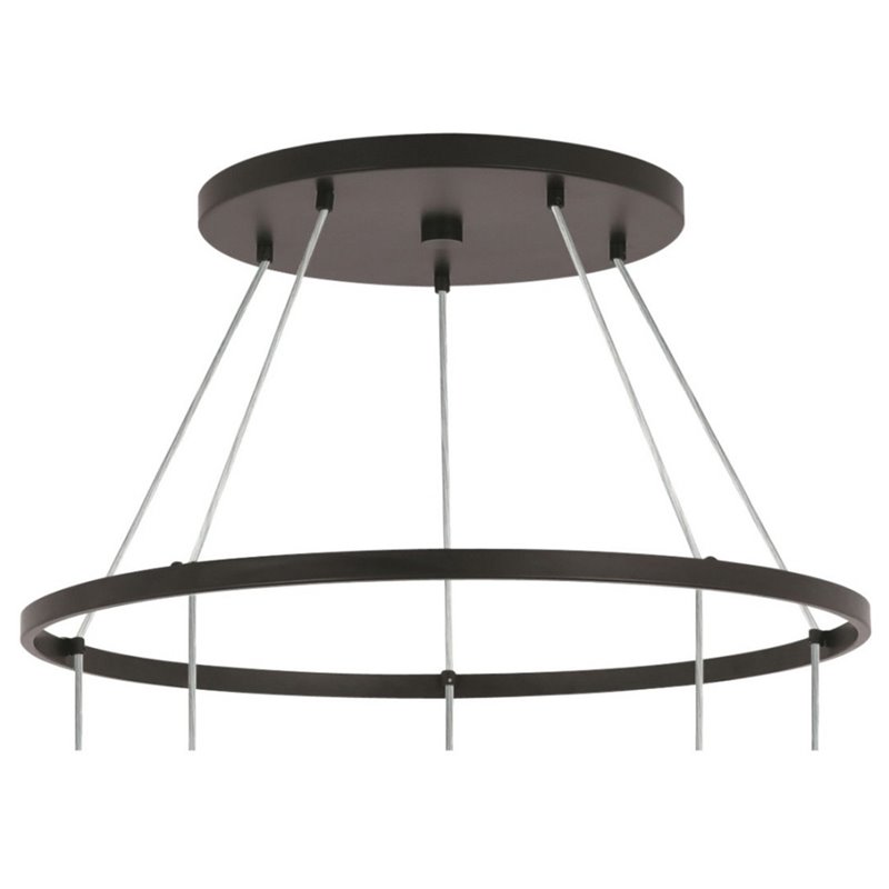 Woodbridge Lighting Austin 5-Light Glass Chandelier in Chrome/Bronze/Clear Seedy