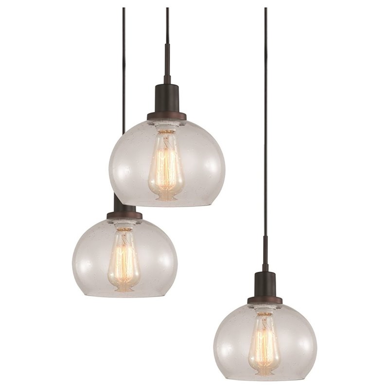 Woodbridge Lighting Austin 5-Light Glass Chandelier in Bronze/Clear Seedy