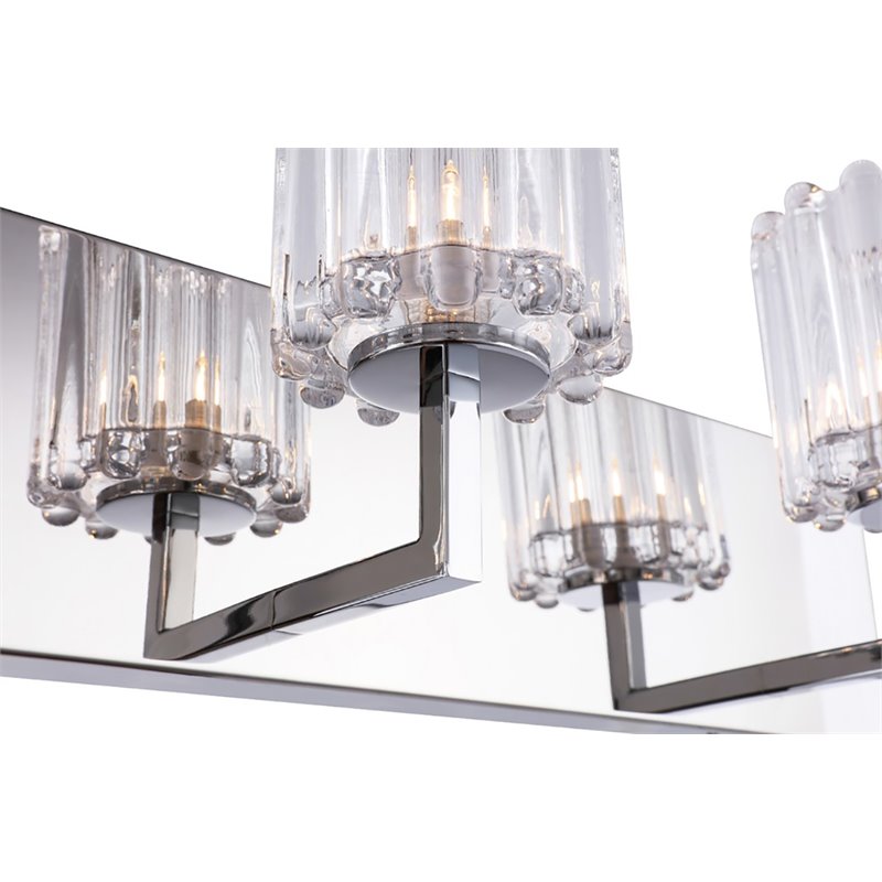 Woodbridge Lighting Candice 3Lt Glass Bath Light in Chrome/Swizzle Stick