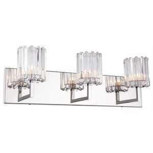 Woodbridge Lighting Candice 3Lt Glass Bath Light in Chrome/Swizzle Stick