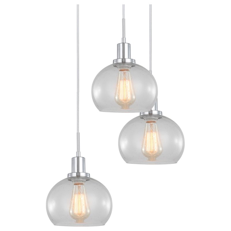 Woodbridge Lighting Austin 5-Light Glass Chandelier in Chrome/Clear Seedy
