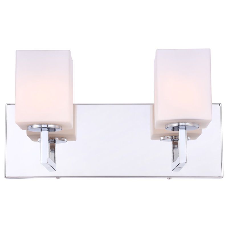 Woodbridge Lighting Candice 2Lt Glass Bath Light in Chrome/Opal Square